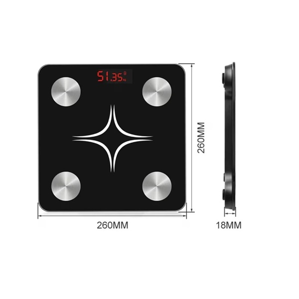 Cântar electronic inteligent pentru baie, aplicație smart, afișaj digital iluminat, termometru, maxim 180 kg, negru [3]