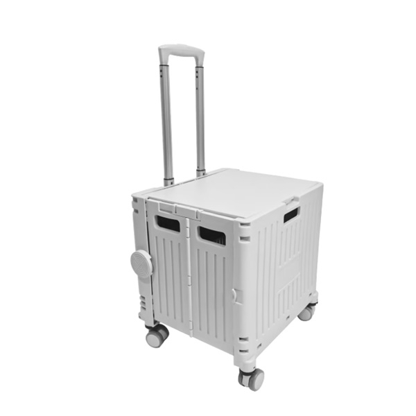 Carucior pliabil, sistem blocare, maner extensibil, capac retractabil, 30L, 38x32.5x39 cm, Alb [4]