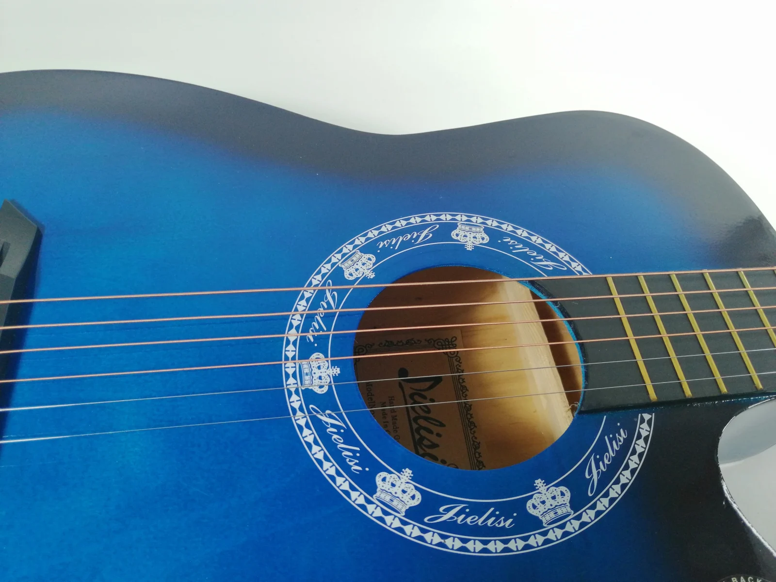 Chitara clasica din lemn IdeallStore®, Cutaway Country Blue, 95 cm, albastru [7]