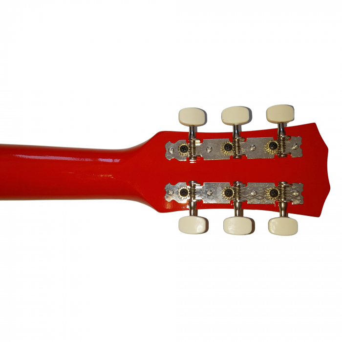 Chitara clasica din lemn IdeallStore®, Red Raven, 95 cm, model Cutaway, rosie [6]