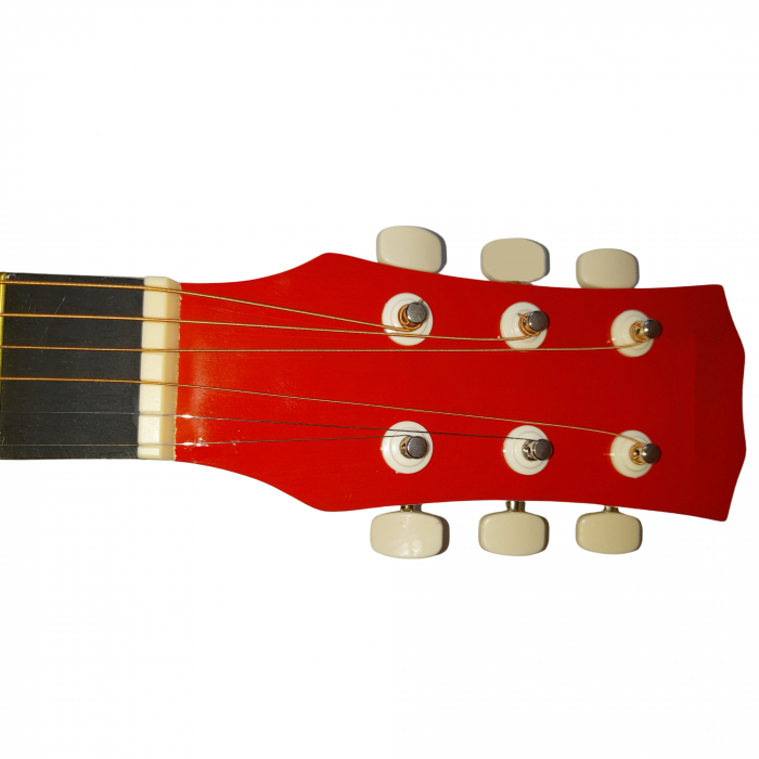Chitara clasica din lemn IdeallStore®, Red Raven, 95 cm, model Cutaway, rosie [6]