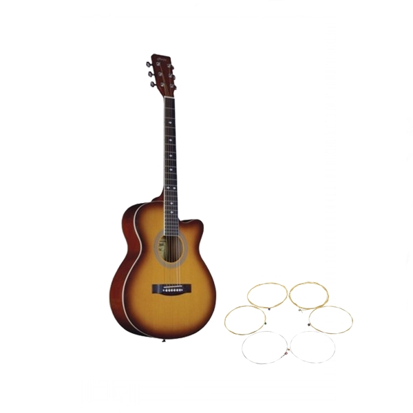 Chitara clasica din lemn IdeallStore®, set de corzi incluse, 95 cm, portocaliu [1]