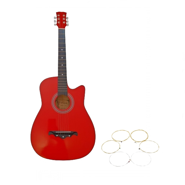 Chitara clasica din lemn IdeallStore®, set de corzi incluse, 95 cm, rosie [1]