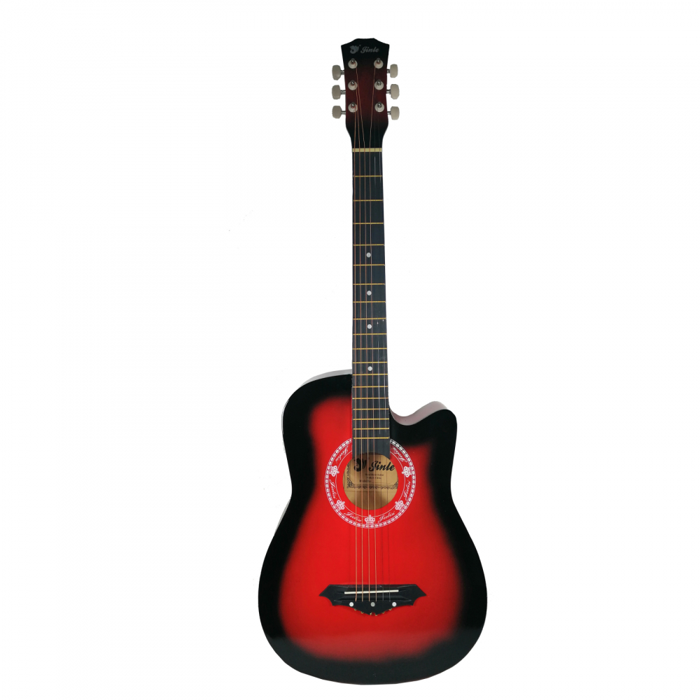 Chitara clasica din lemn IdeallStore®, Cutaway Country Red, set de corzi incluse, 95 cm, rosu [7]