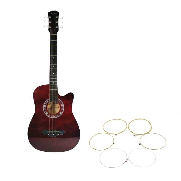 Chitara clasica din lemn, IdeallStore®, set de corzi incluse, 95 cm, visinie [1]