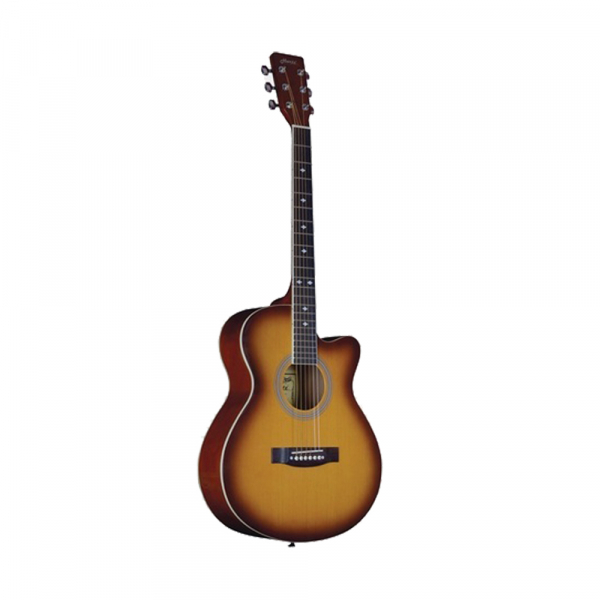 Chitara clasica, 95 cm, lemn, Cutaway, portocalie, stativ inclus [2]