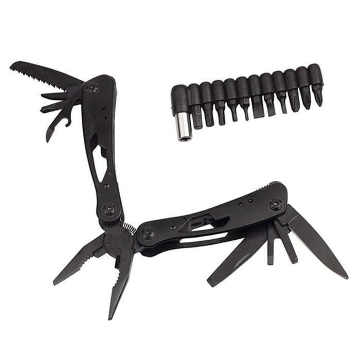 Cleste multifunctional IdeallStore®, Outdoor Specialist, otel inoxidabil, 20 functii, 22 cm, negru, husa inclusa [2]