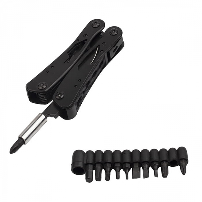 Cleste multifunctional IdeallStore®, Outdoor Specialist, otel inoxidabil, 20 functii, 22 cm, negru, husa inclusa [8]