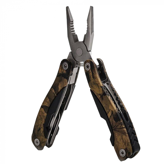 Cleste multifunctional IdeallStore®, Survival Gear, otel inoxidabil, 10 functii, 22 cm, camuflaj, husa inclusa [4]