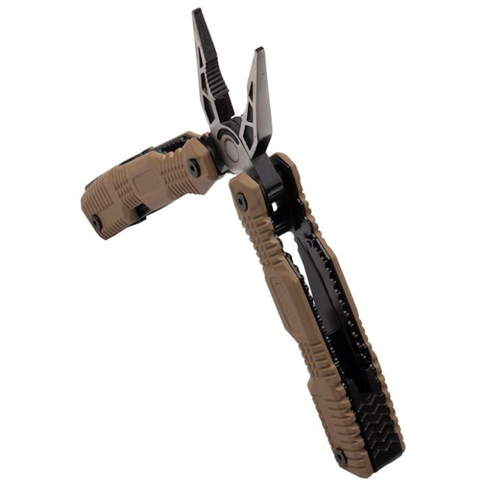 Cleste multifunctional IdeallStore®, Survival Gear, otel inoxidabil, 16 functii, 24 cm, bej, husa inclusa [10]