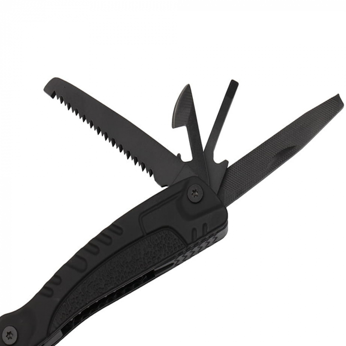 Cleste multifunctional IdeallStore®, Survival Gear, otel inoxidabil, 18 functii, 24 cm, negru, husa inclusa [6]