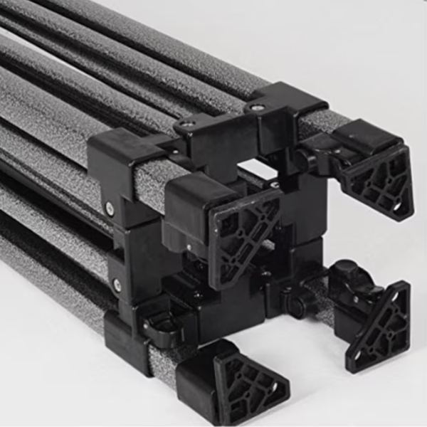 Cort pavilion pliabil, 3x3 m, cadru metal cu panza impermeabila pentru Curte, Gradina, Evenimente, Albastru [4]
