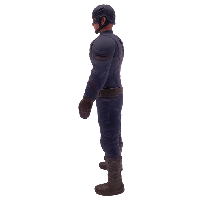 Costum Captain America pentru copii, First Avenger, poliester, albastru, figurina inclusa, 3-5 ani, 100-110 cm [6]