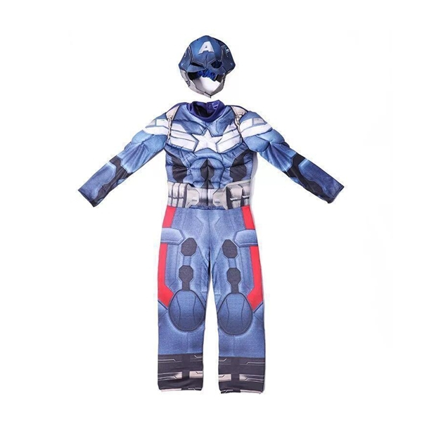 Set costum Captain America cu Muschi + Scut Supererou 30 cm, DEPOX®, 7-9 ani , 120-130 cm [4]