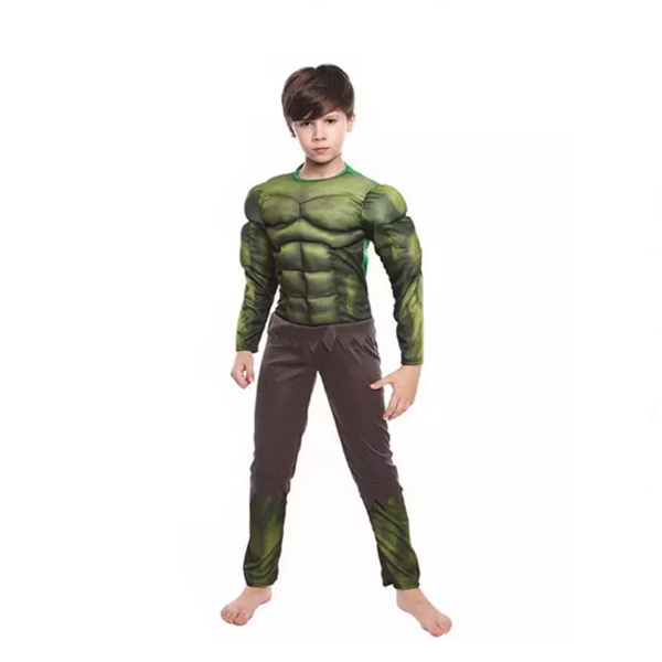 Pachet costum cu muschi Hulk si masca pentru copii, War, 100-110 cm, 3-5 ani [2]