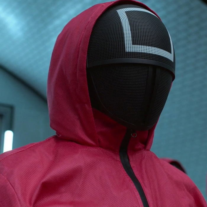 Costum pentru copii, Jocul Calamarului, marimea XL 8-10 ani, rosu, centura inclusa [9]