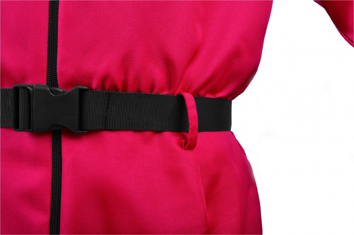Costum pentru adulti, Jocul Calamarului, model Cerc, marimea S, rosu, centura inclusa [6]