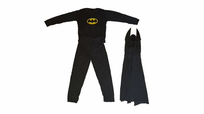 Costum Batman pentru copii, negru, 7-9 ani, 120-130 cm [2]
