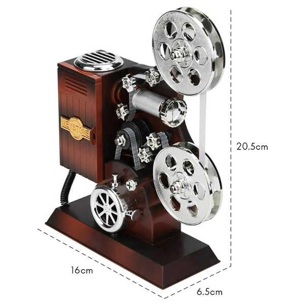 Cutie muzicala retro tip proiector de film, 20x6x16 plastic, maro [2]