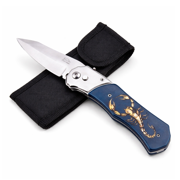 Set de doua cutite automate, DEPOX®, design compact, 24 cm, bleumarin [2]