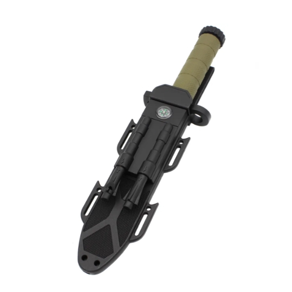 Cutit cu amnar si ascutitor , 32 cm DEPOX® , teaca multifunctionala, verde military [3]