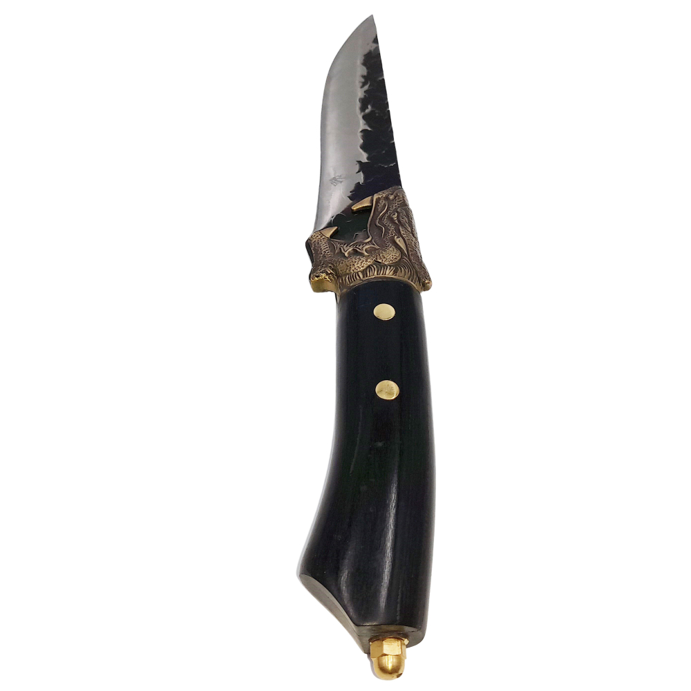 Cutit de bucatarie IdeallStore®, Dragon Breath, otel inoxidabil, maner lemn, 33 cm, negru [4]