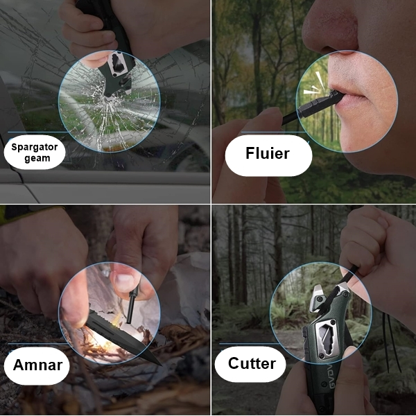 Cuțit de buzunar multifunctional 9 in 1, pliabil, lumină LED, 21 cm [5]