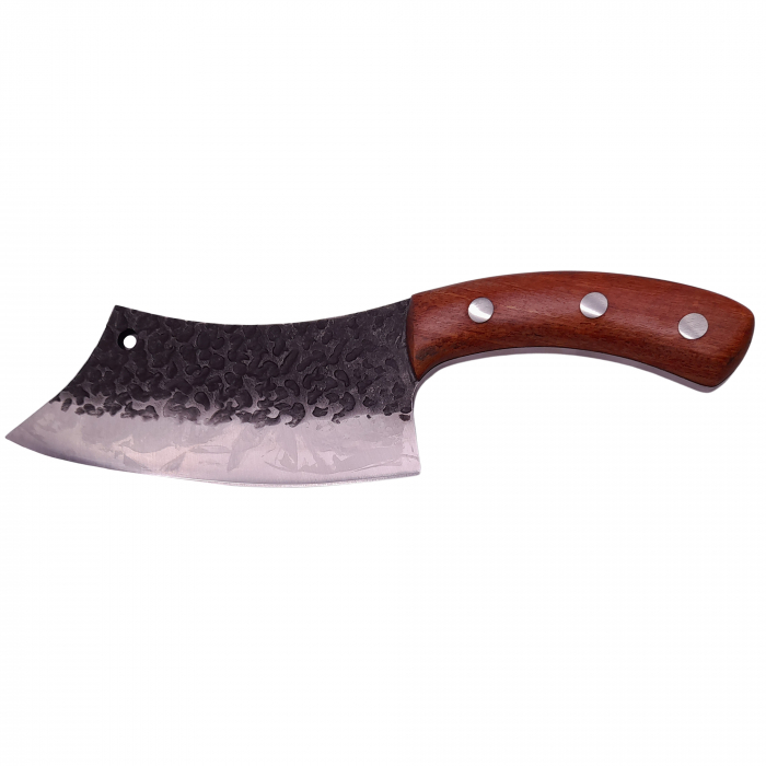 Cutit de macelarie IdeallStore®, lucrat manual, Fine Cooking, 26 cm, maner lemn, husa piele ecologica [2]