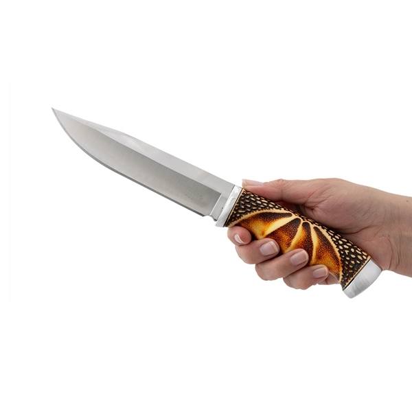 Cutit de vanatoare cu lama fixa DEPOX®, Oțel Inoxidabil ,Husă Cordura, Portocaliu/Negr, 27 cm [6]