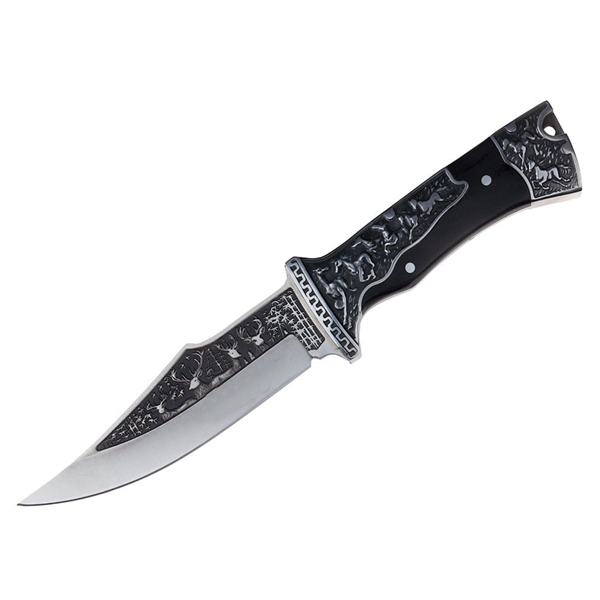 Cutit de vanatoare, design ornament vanatoare, 27.5 cm, negru [2]