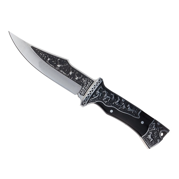 Cutit de vanatoare, design ornament vanatoare, 27.5 cm, negru [3]