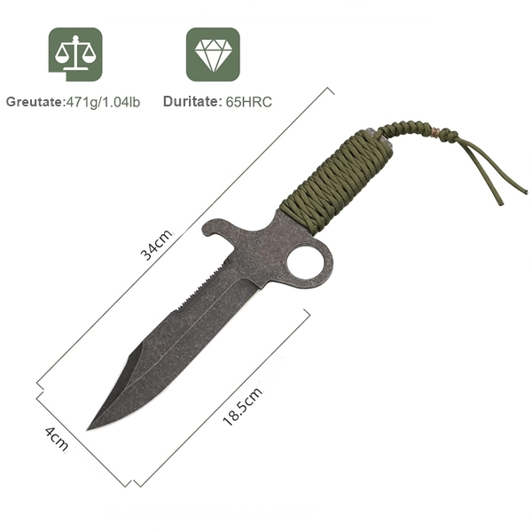 Cuțit de vânătoare Full Tang, IdeallStore®, kaki, 34 cm [2]