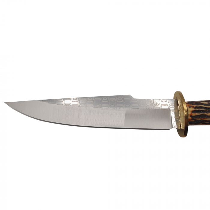 Cutit de vanatoare IdeallStore®, Bone Trace, 30.5 cm, otel inoxidabil, bej, teaca inclusa [5]