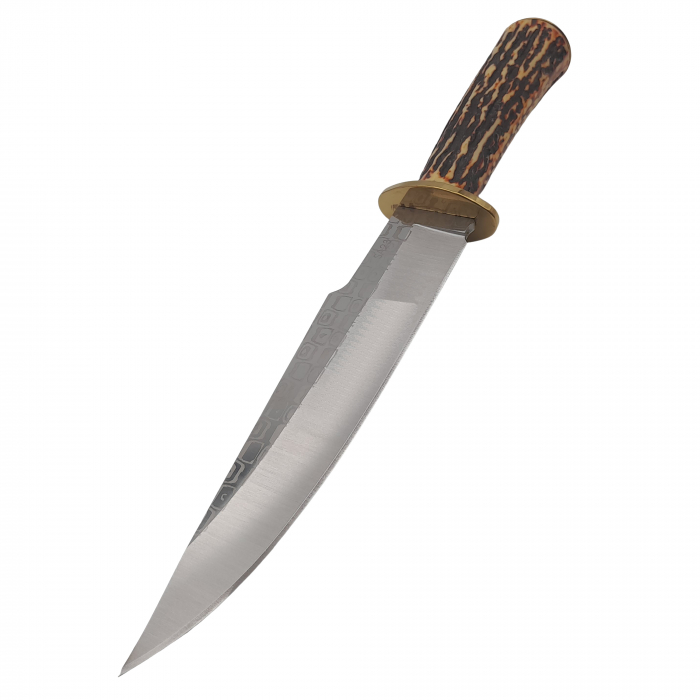 Cutit de vanatoare IdeallStore®, Bone Trace, 30.5 cm, otel inoxidabil, bej, teaca inclusa [3]