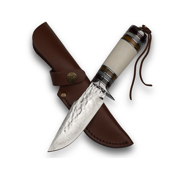 Cutit de vanatoare, IdeallStore®, Boone Hunting, 22.5 cm, Otel Damasc [7]