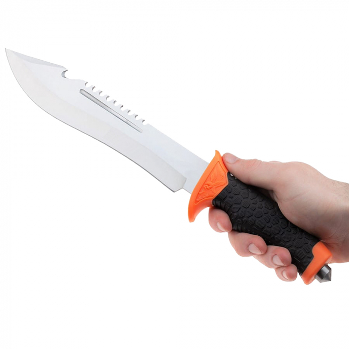 Cutit de vanatoare IdeallStore®, Camping Helper, negru 36 cm, teaca inclusa [8]