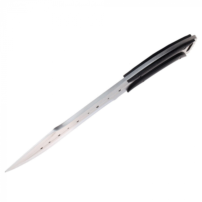 Cutit de vanatoare IdeallStore®, Comando Friend, 33 cm, otel inoxidabil, argintiu, teaca piele inclusa [5]