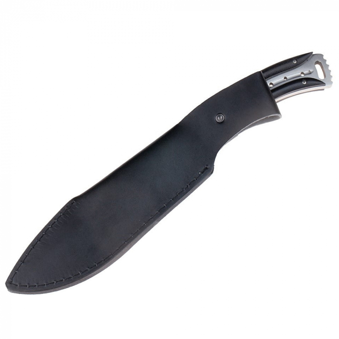 Cutit de vanatoare IdeallStore®, Comando Friend, 33 cm, otel inoxidabil, argintiu, teaca piele inclusa [9]