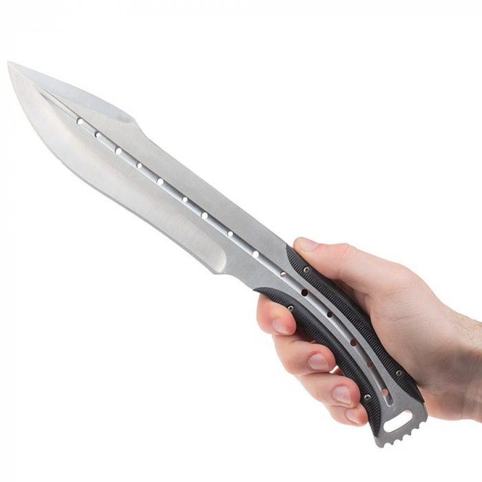 Cutit de vanatoare IdeallStore®, Comando Friend, 33 cm, otel inoxidabil, argintiu, teaca piele inclusa [7]
