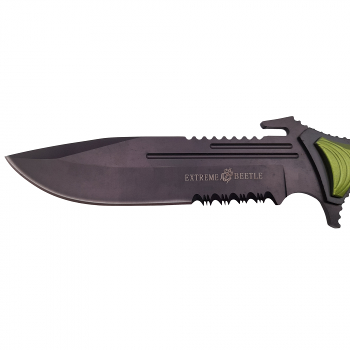 Cutit de vanatoare IdeallStore®, Extreme Beetle, verde, 29 cm, teaca inclusa [5]
