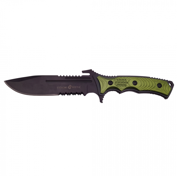 Cutit de vanatoare IdeallStore®, Extreme Beetle, verde, 29 cm, teaca inclusa [2]