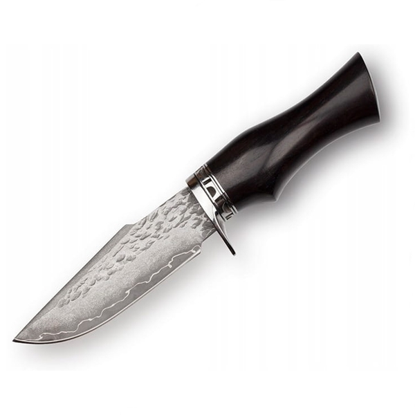 Cutit de vanatoare, IdeallStore®, Fixed Blade, Husa Piele, Otel Damasc, Negru [2]