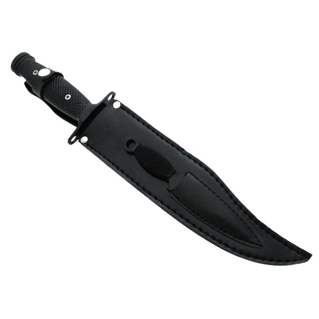 Cutit de vanatoare IdeallStore®, Goldur Blade, 36 cm, negru, husa piele [5]