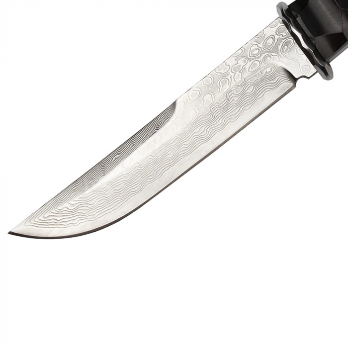 Cutit de vanatoare IdeallStore®, Hell Raiser, maro, 23.5 cm, otel damasc, teaca piele [4]