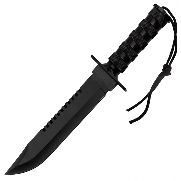 Cutit de vanatoare IdeallStore®, Last Survivor, multifunctional, negru 35 cm, teaca inclusa [3]
