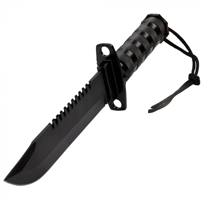 Cutit de vanatoare IdeallStore®, Last Survivor, multifunctional, negru 35 cm, teaca inclusa [8]