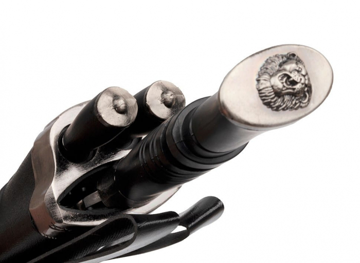 Cutit de vanatoare IdeallStore®, Lion Tamer, 30 cm, otel inoxidabil, 2 cutite de aruncat, toc piele ecologica [12]