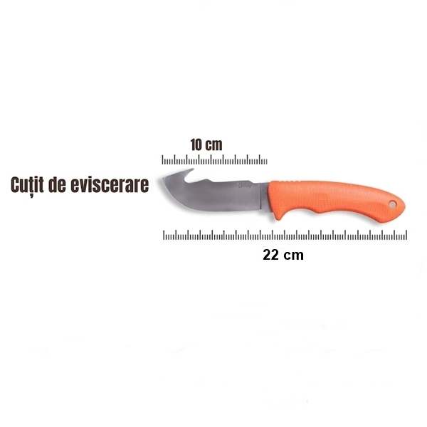 Cutit de vanatoare, IdeallStore®, Portocaliu, 22 cm [3]