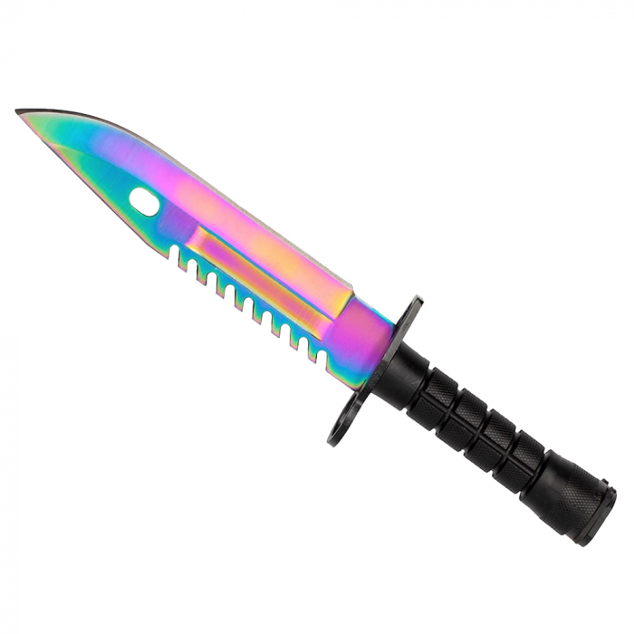 Cutit de vanatoare IdeallStore, Rainbow Rambo, 32.5 cm, multicolor, teaca inclusa [8]