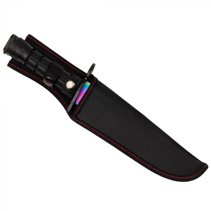Cutit de vanatoare IdeallStore, Rainbow Rambo, 32.5 cm, multicolor, teaca inclusa [3]